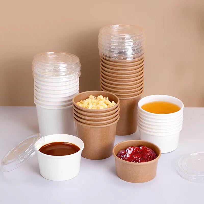 paper and cardboard sauce cups
