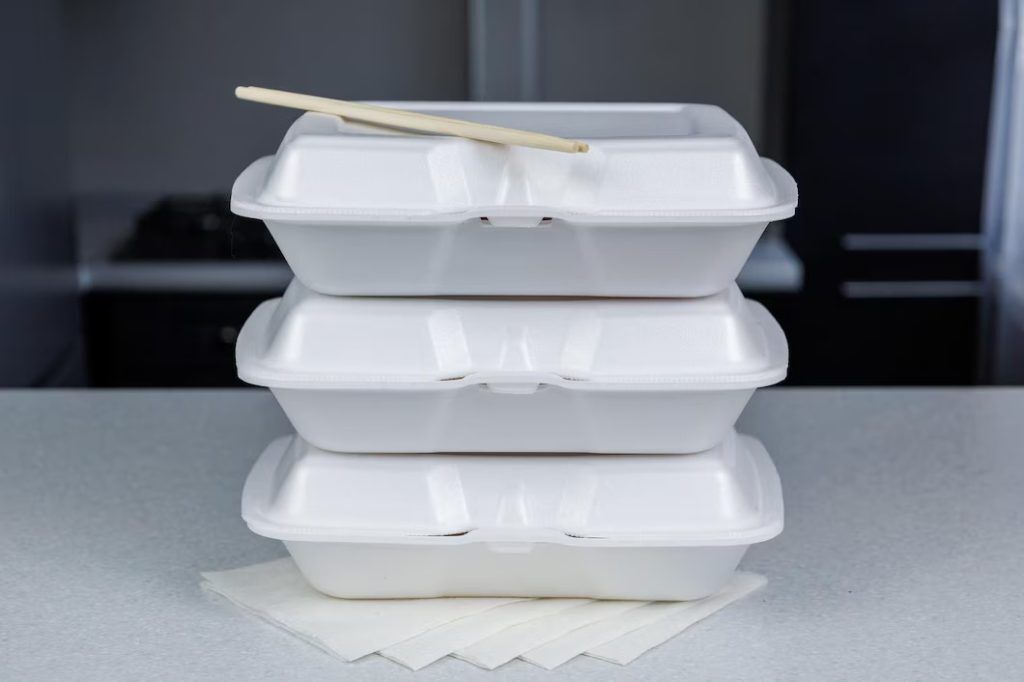 styrofoam takeout containers