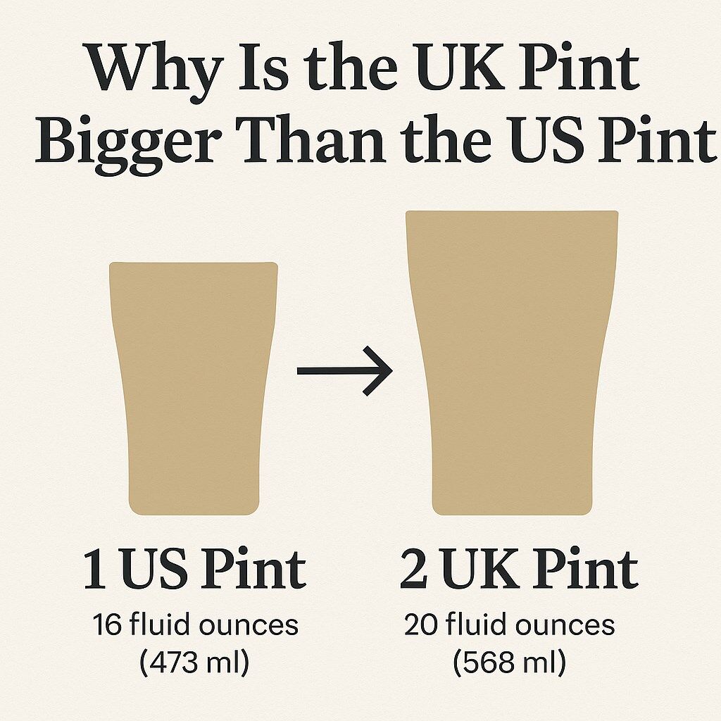 why is the uk pint bigger than the us pint