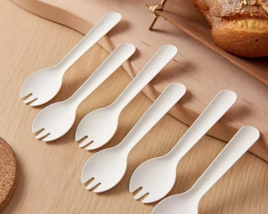 bagasse spork – biodegradable sugarcane sporks for catering & takeout