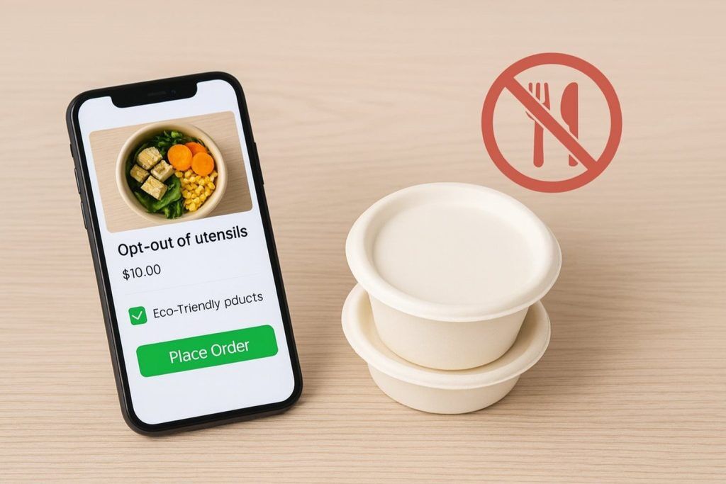 “opt out” toggle for disposable cutlery