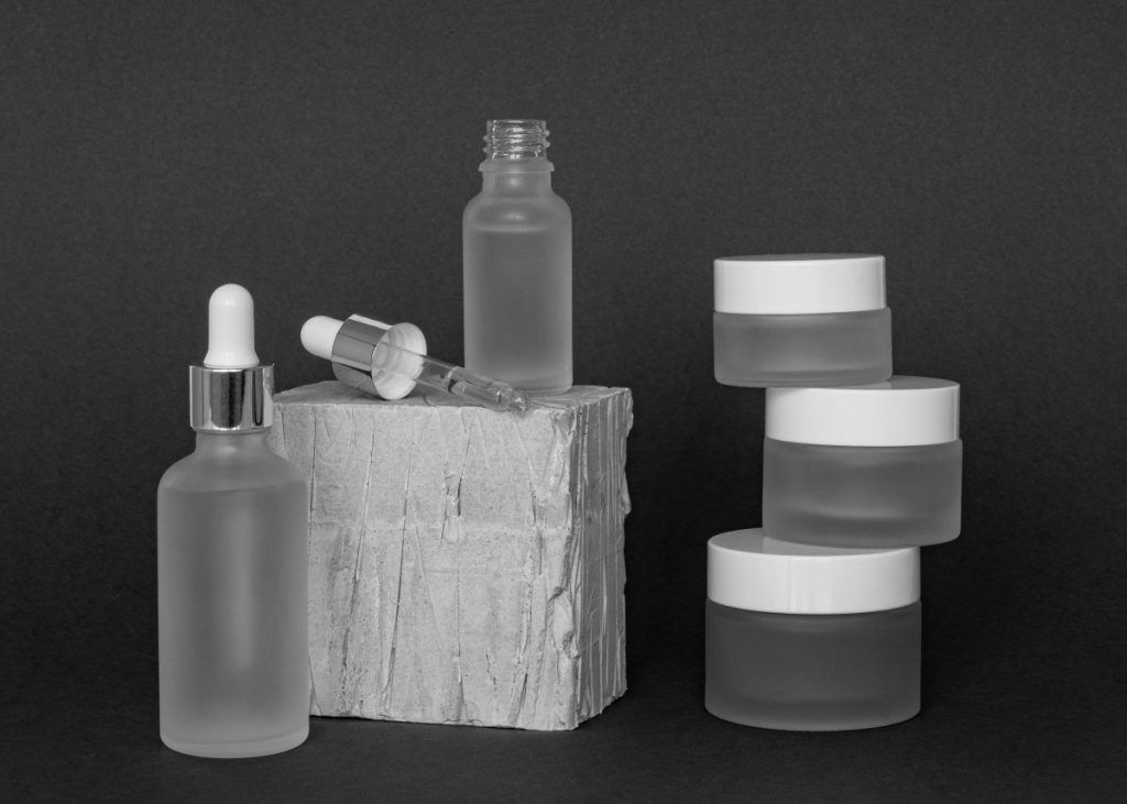 front view skin product dropper composition